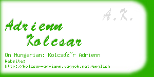 adrienn kolcsar business card